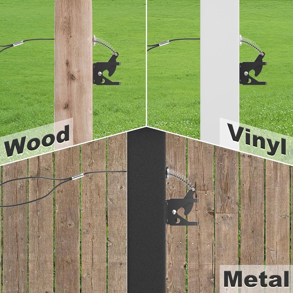 2 Pack Self-Locking Carbon Steel Fence Gate Latch - Durable Security Solution