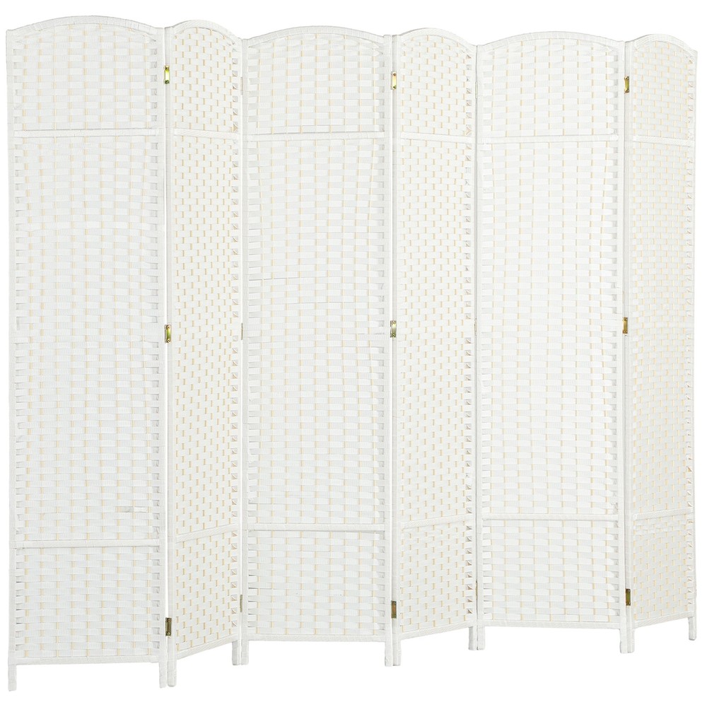 6 Panel Room Divider Freestanding Folding Privacy Screen White