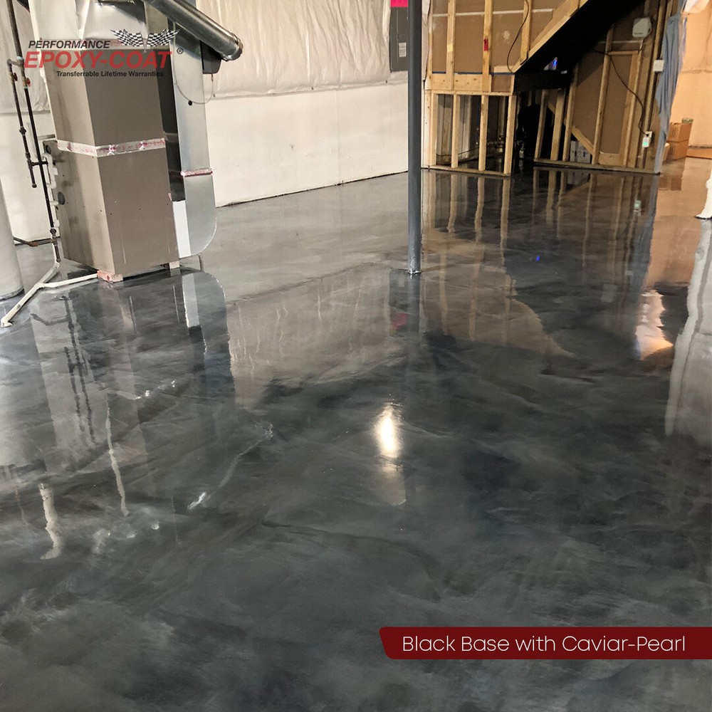 Metallic Half Epoxy Floor Coating Kit 150 sq. ft. MEDIUM BLUE Base Coat