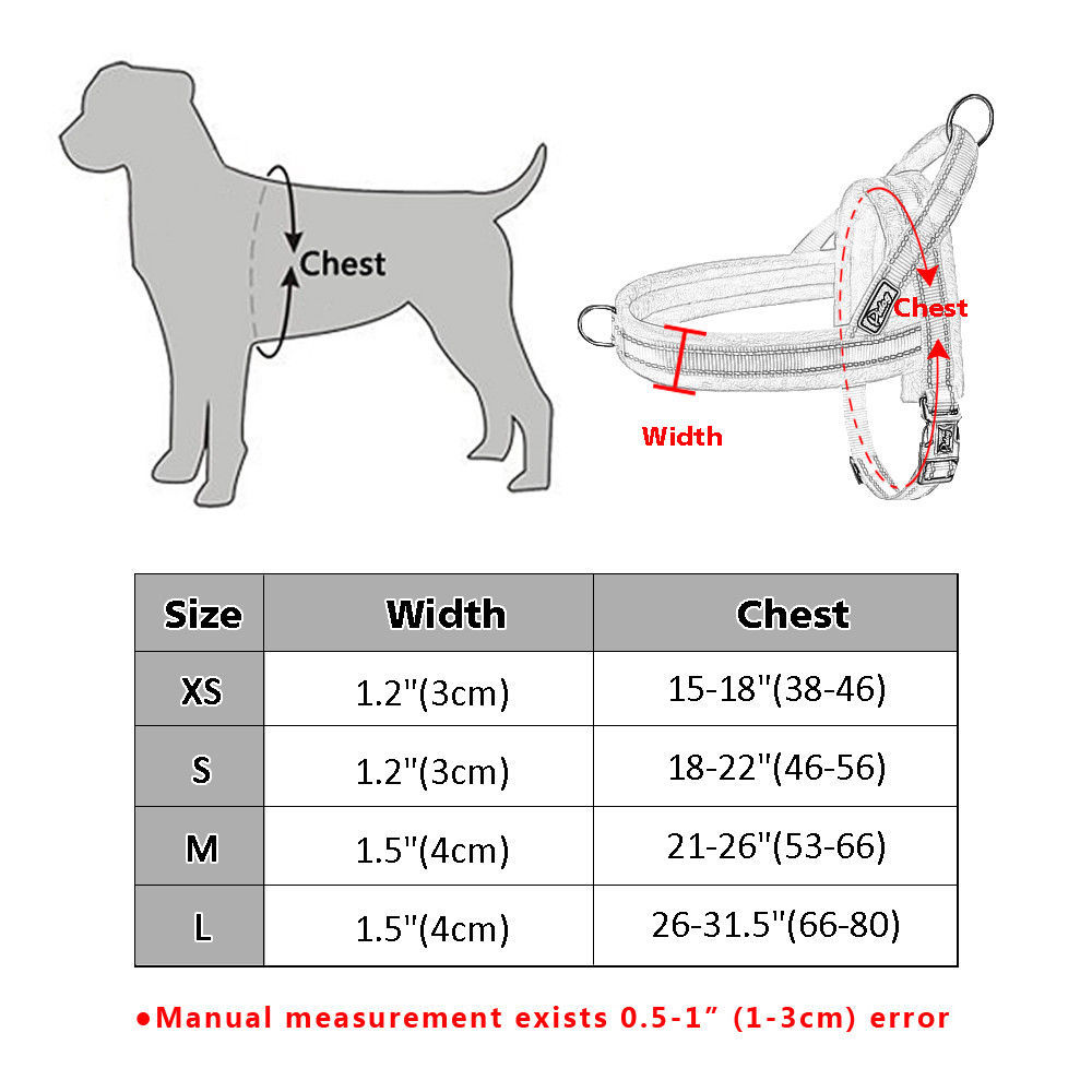 No Pull Dog Harness Large Nylon Strap Vest for Walking Small Medium Large Dogs