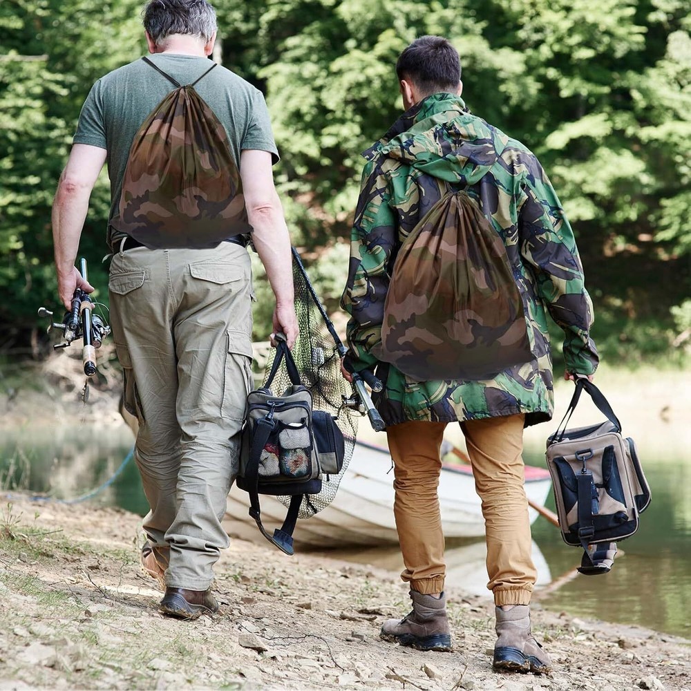 Camo Bag Drawstring Backpack 2PCS Draw String 13.8 × 16.5 Inch...