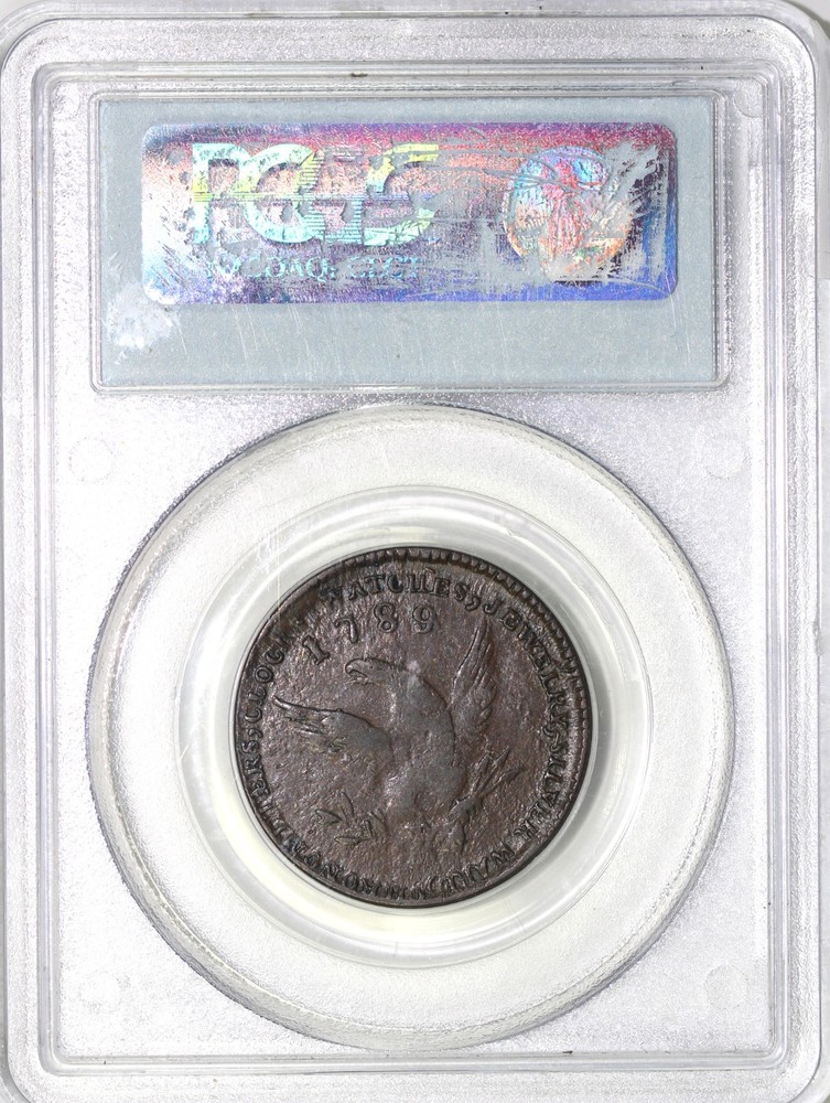 1789 Thick Planchet Plain Edge Mott Token PCGS AU 55