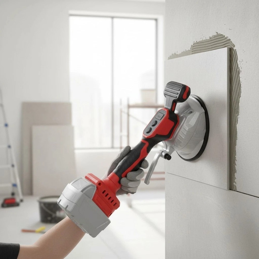 Handheld Tile Vibration Tool with Adjustable Speed and Digital Display Features