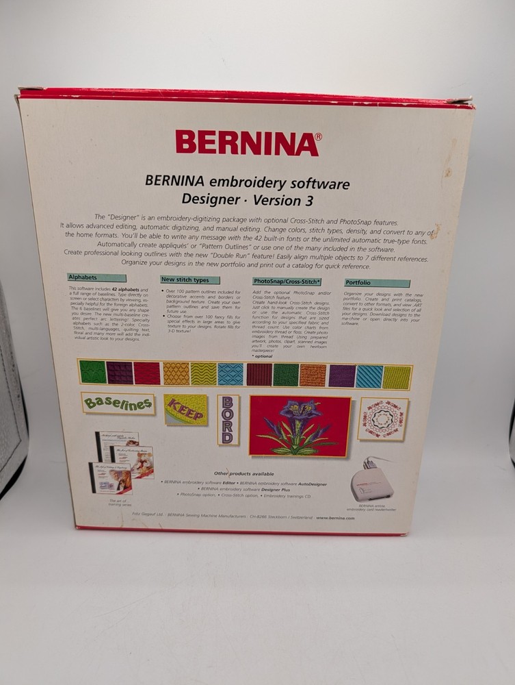 Bernina Embroidery Software Version 3 (No Dongle)