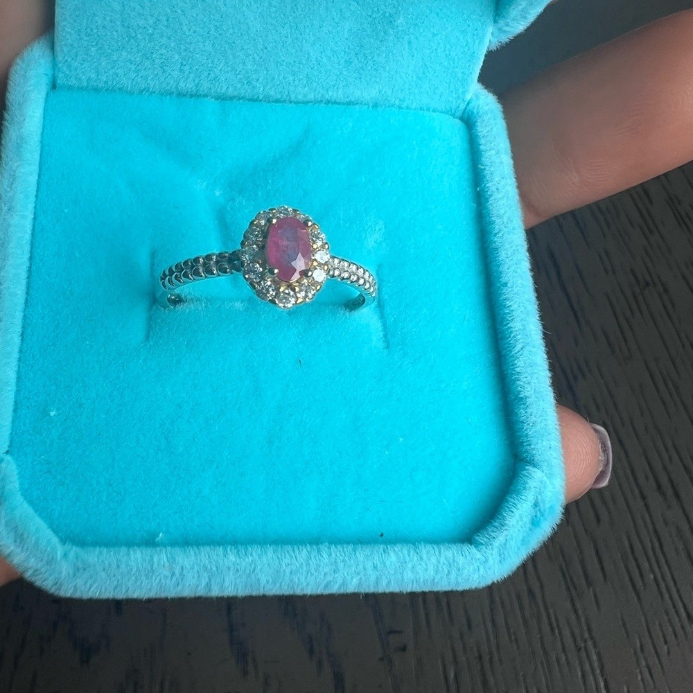 S925 adjustable ruby ring