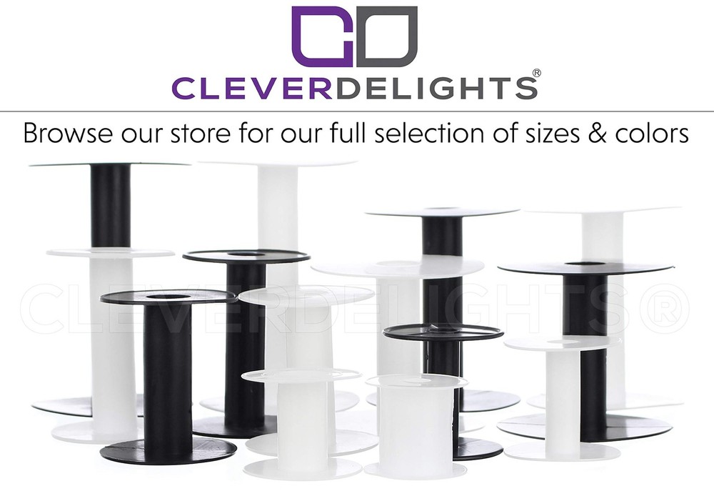 3 White Plastic Spools - Empty Spools - Crafts Thread Cord Wire Rope Roll 16