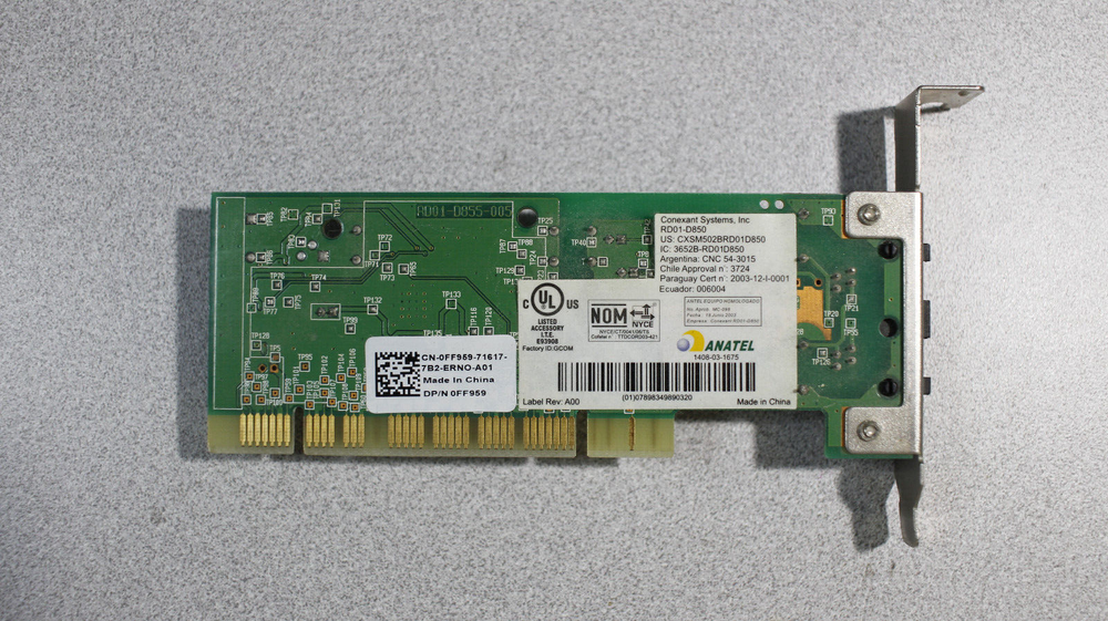 Conexant RD01-D850 PCI Modem & Fax Card
