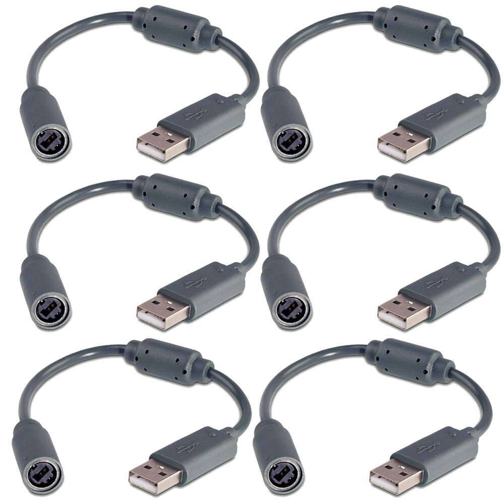 6x Dongle USB Breakaway Cable Cord Adapter For Xbox 360 PC Wired Controller Plug