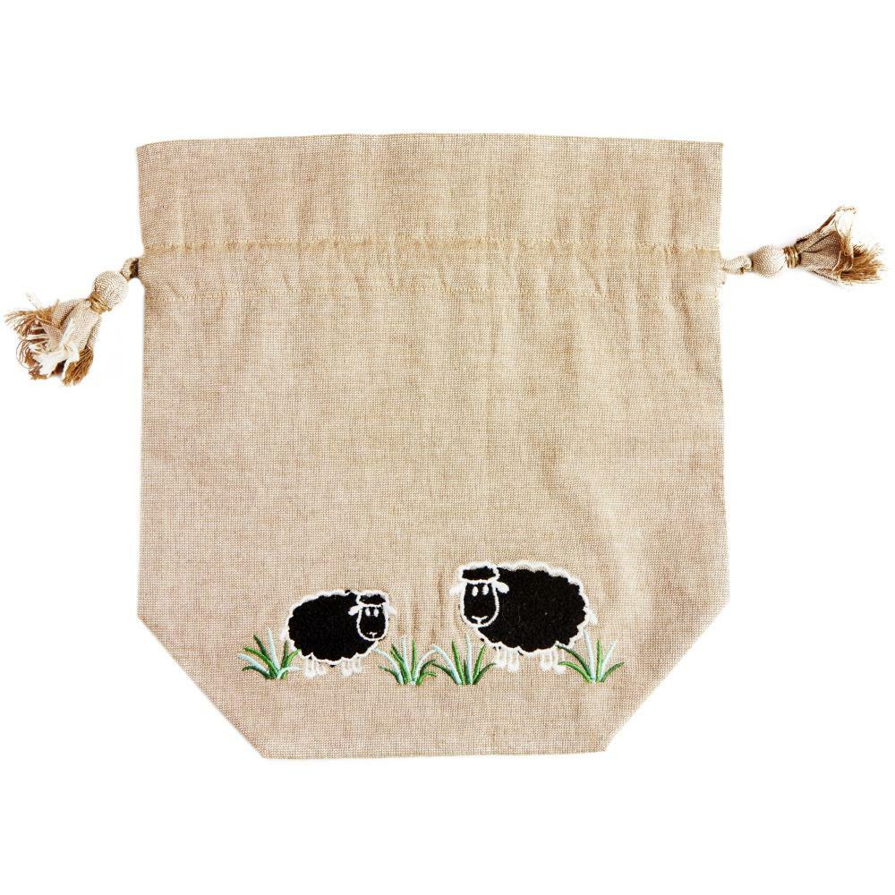 Lantern Moon Black Sheep Meadow Drawstring Bag