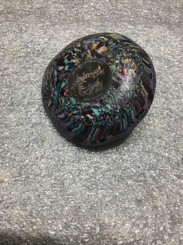 Flowered Round Multi Blue Color Dolphin Incense Holder