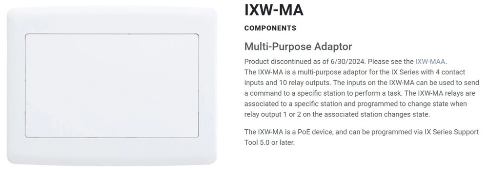 AIPHONE - IXW-MA multi-purpose adaptor