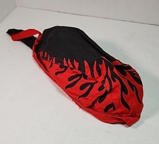 Flydanna Headwrap Biker Cap Red Flames Preowned One Size
