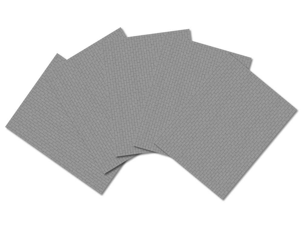 HO Scale Stone Medium Blocks (1/4”x1/8”) Model Train Scenery Sheets–Five 8.5”x11
