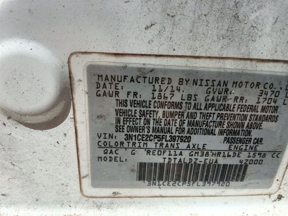 Chassis ECM Body Control BCM Hatchback Note Fits 14-15 VERSA 44200