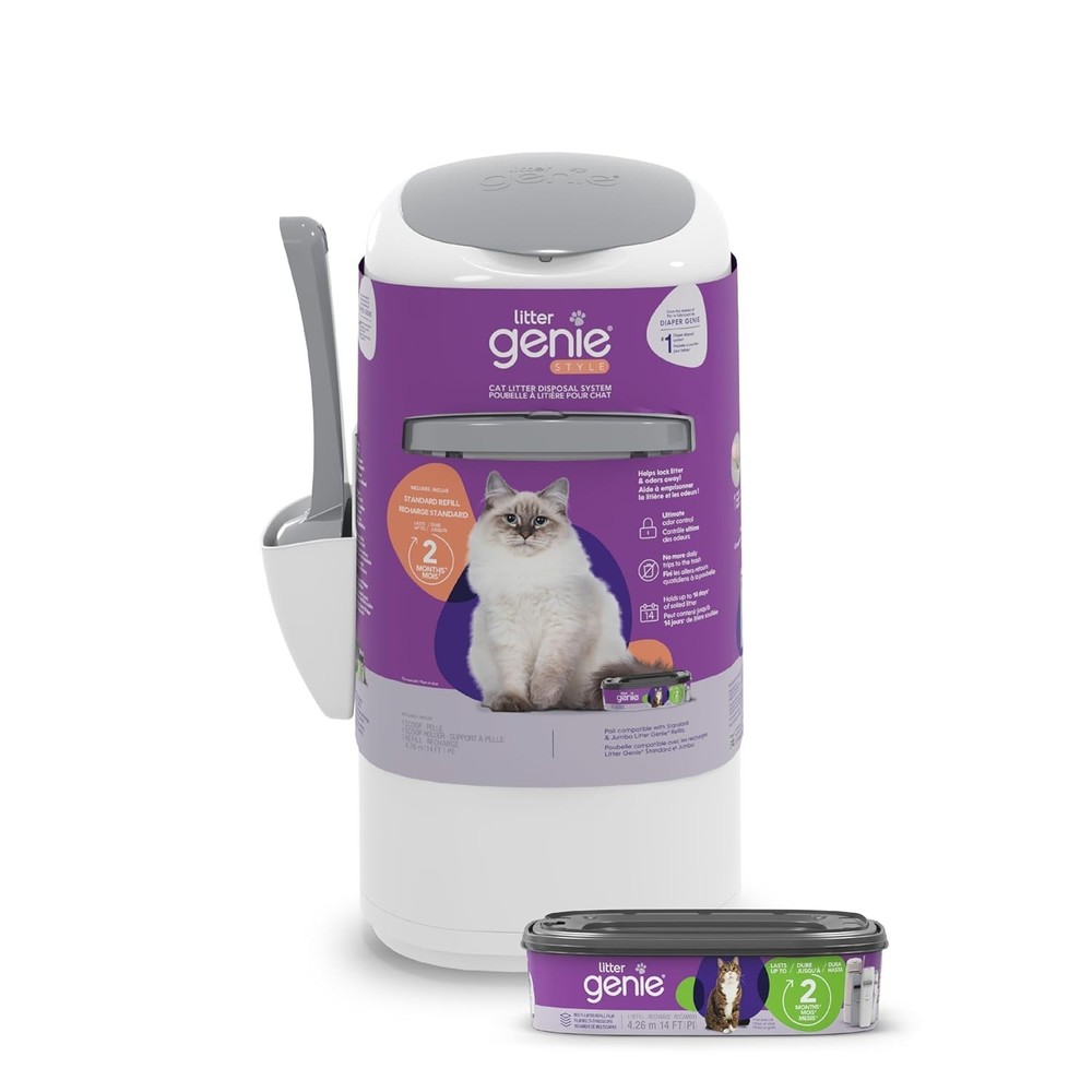 Style Pail Cat Litter Box Waste Disposal System for Odor Control Includes 1 S...