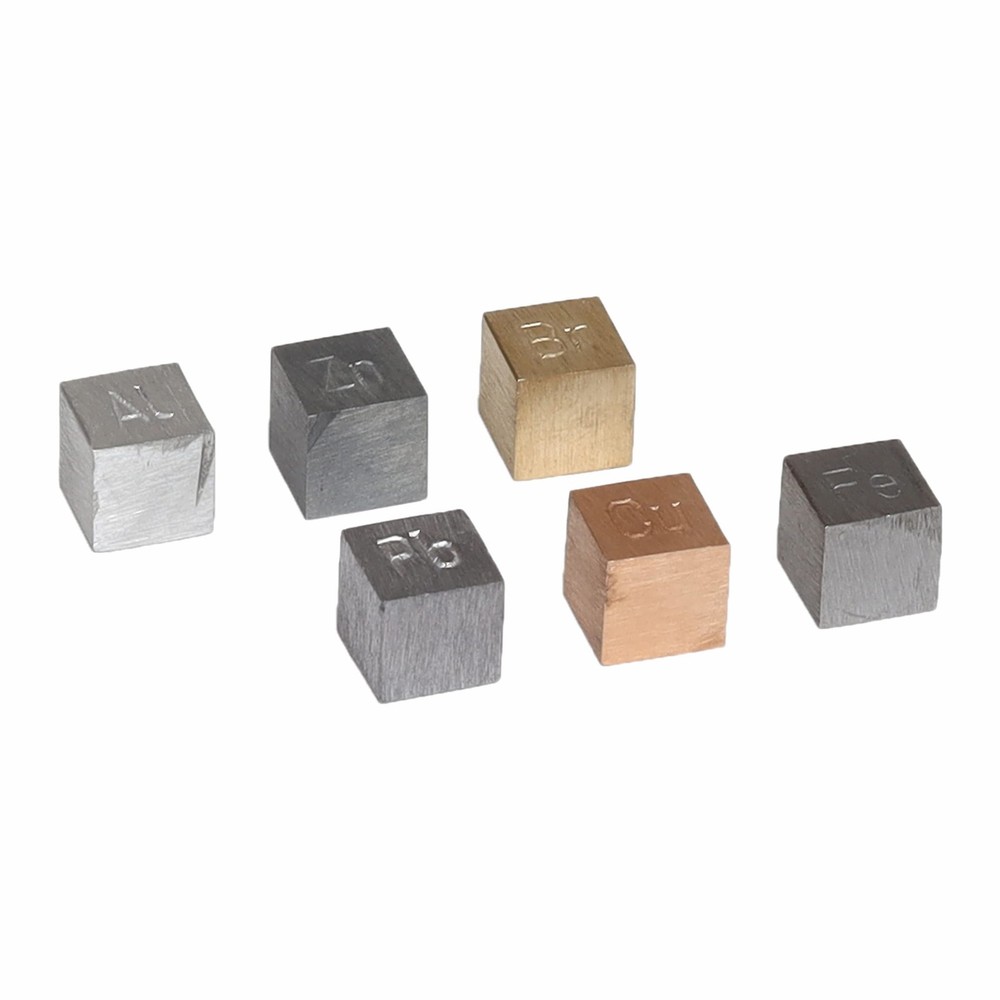EISCO Density Cubes Set - Includes 6 Metals - Brass, Lead, Iron, Copper,...