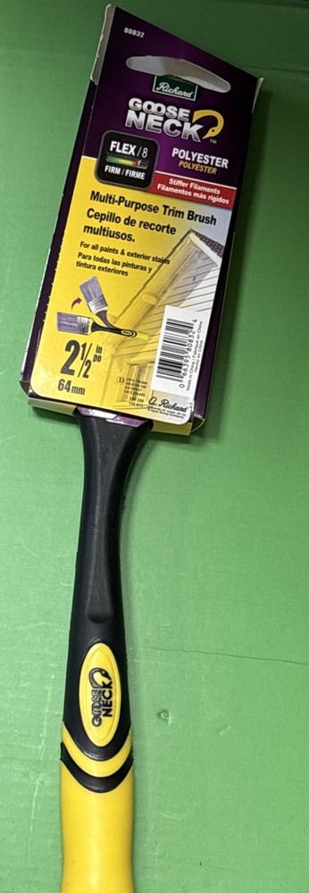 Richard Goose Neck Angular Paint Brush 2.5” Flexible Soft Grip Handle - 80832