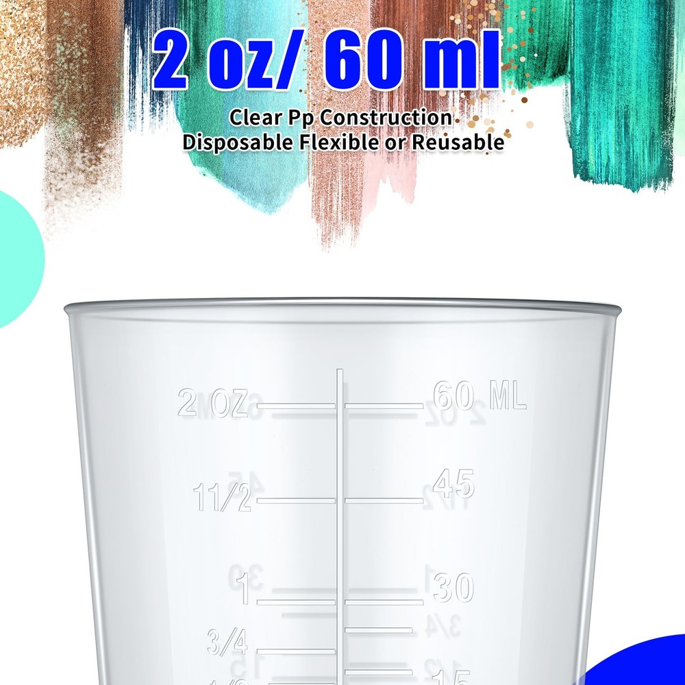 300 Pack 2oz/ 60 ml Plastic Mixing Cups Disposable Measuring Cups, Epoxy Bulk...