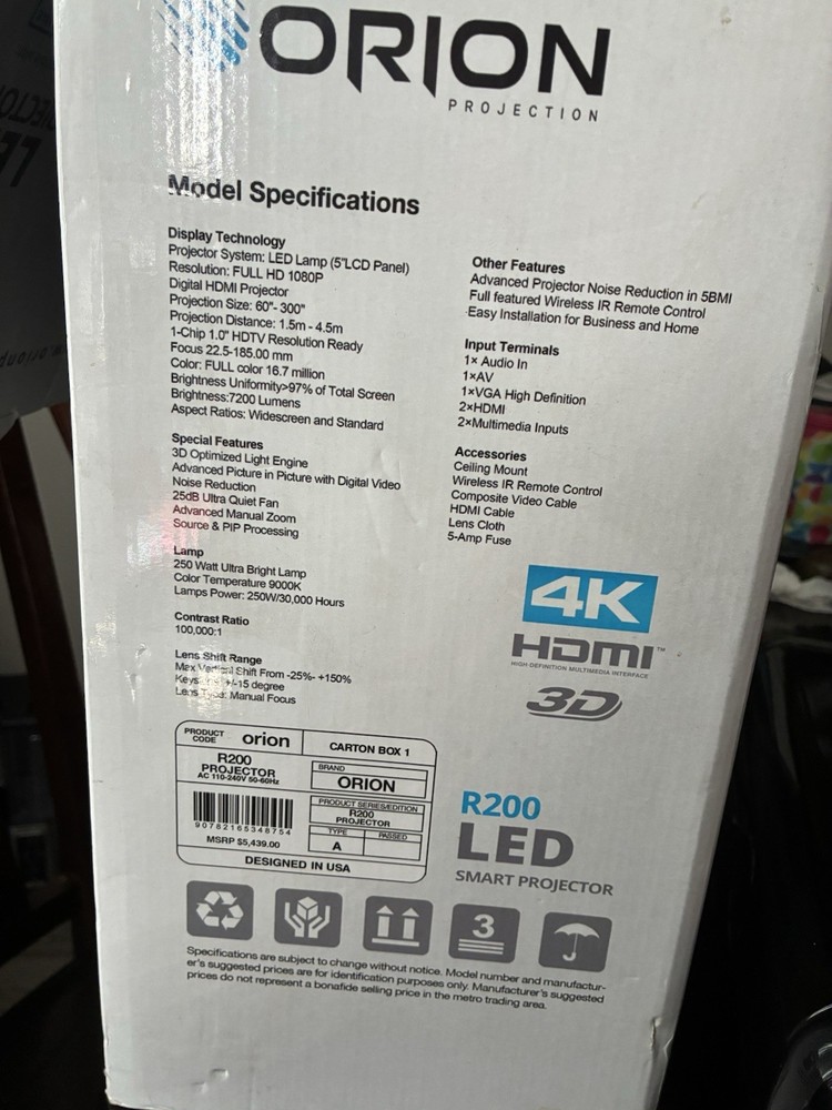 Orion R200 Smart Projector