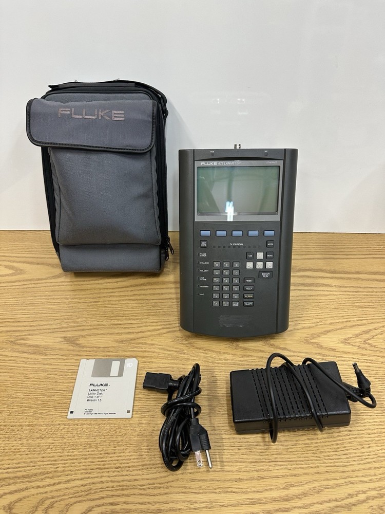 FLUKE 672 Ethernet LANmeter Network Analyzer W/ Bag Disk Adapter Powers UNTESTED
