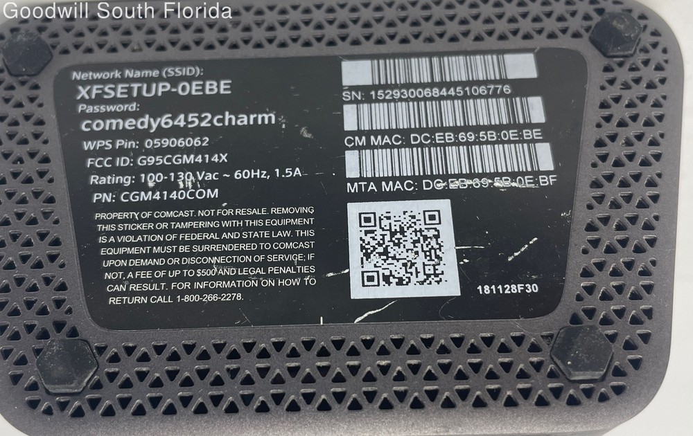 Xfinity XB6-T CGM4140COM Comcast Wi-Fi Router & Cable Modem Not Tested