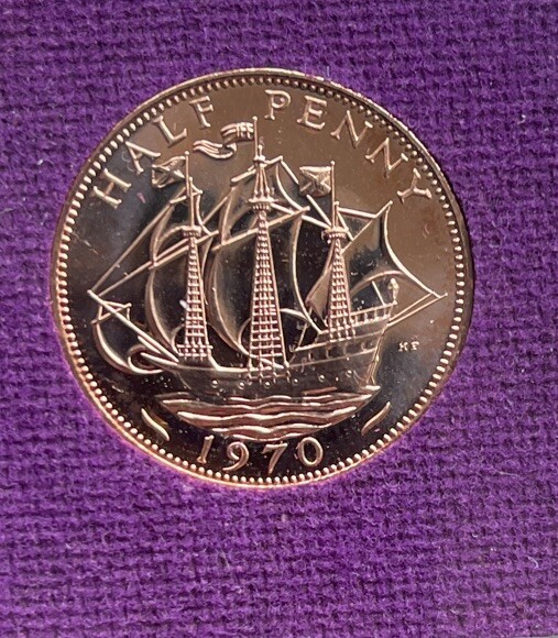1970 Proof Uncirculated Half Penny never released