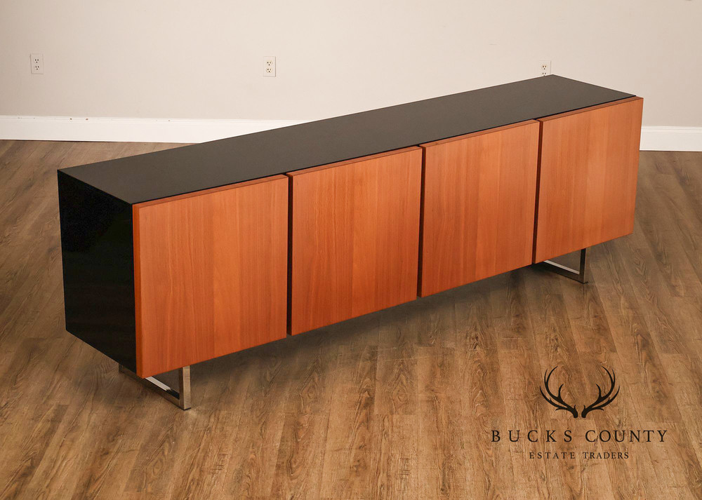 Mid Century Modern Black Top Credenza