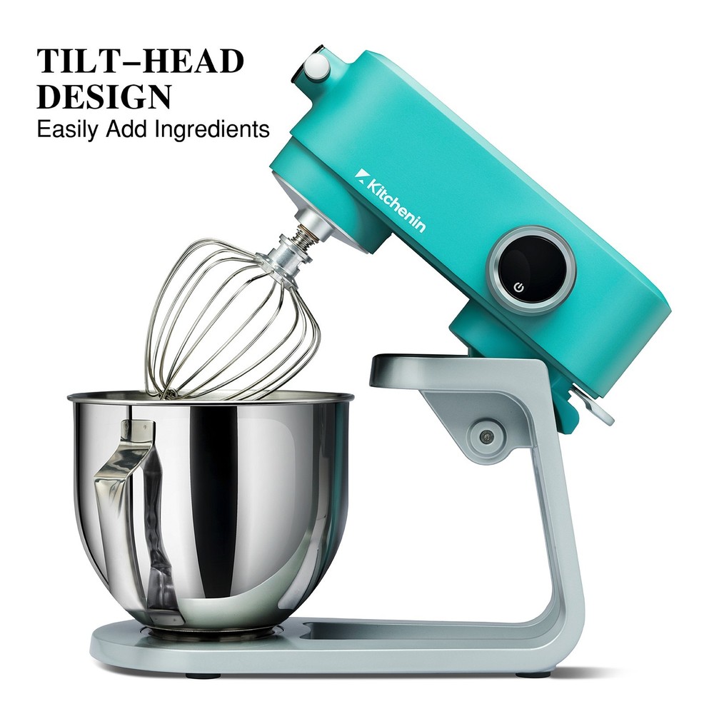 kitchenin 5.3Qt Stand Mixer DC Copper Motor Quiet ≤68dB Timer Flex Paddle used