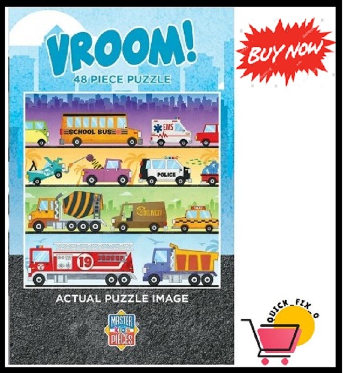 Vroom! 48 Pieces Interlocking Jigsaw Puzzle for Kids