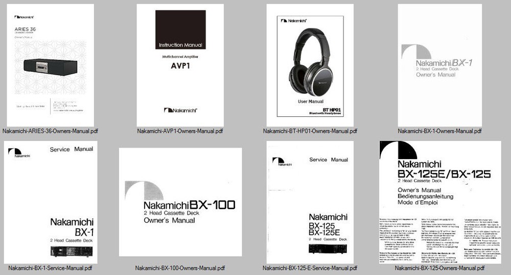 Nakamichi HiFi service manuals Computer DVD