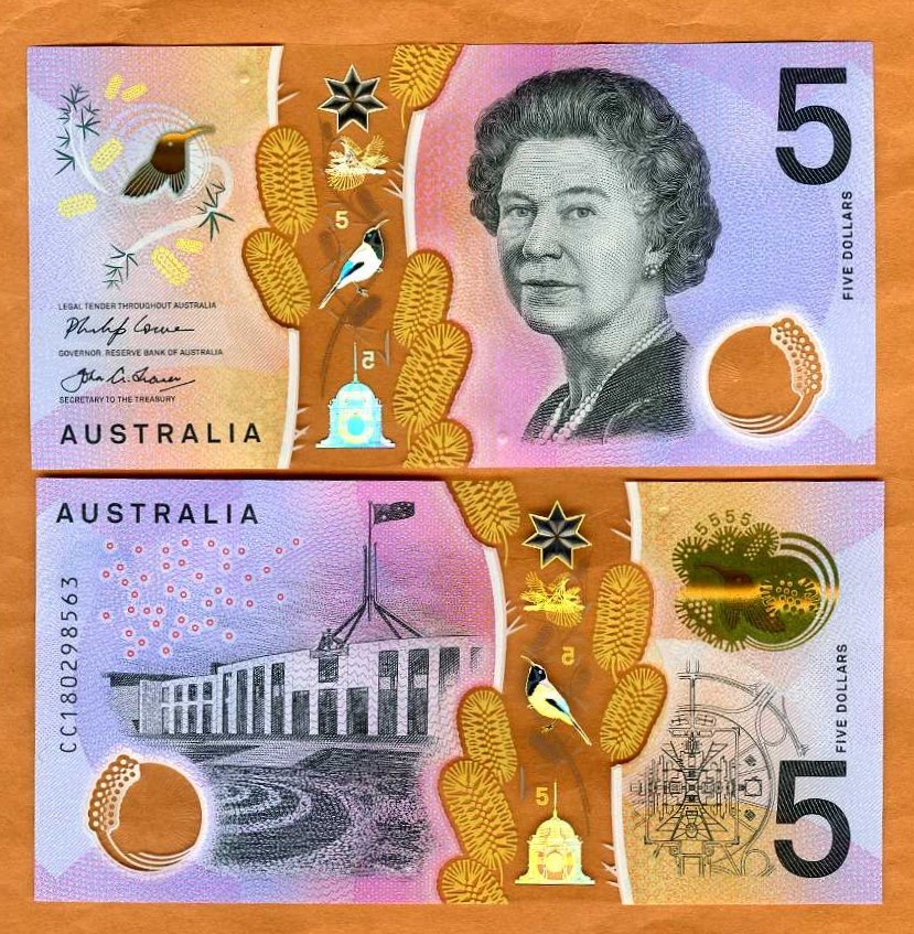 Australia, $5, 2018, P-62b QEII, Polymer UNC