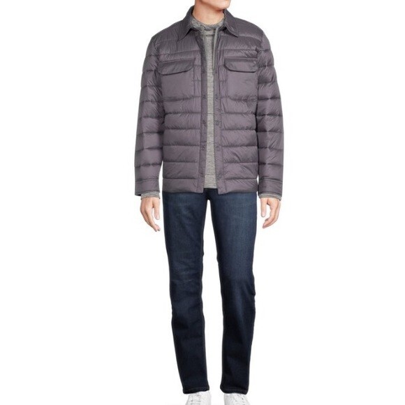 NWT George Men’s Puffer Style Shirt Jacket Small GREY