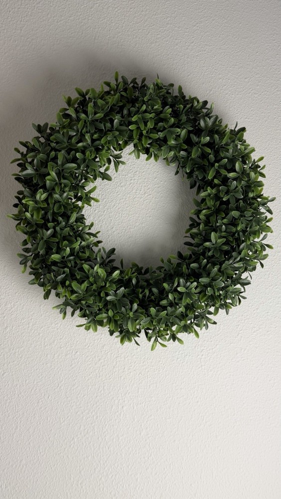 16" Boxwood Wreath for Front Door, Wall, Decor