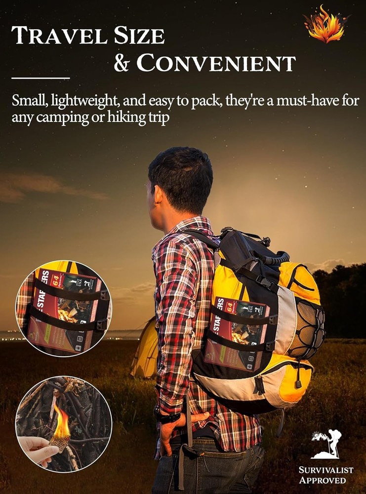 Waterproof Fire Starter Squares - Long-Lasting, Odorless & Easy to Use