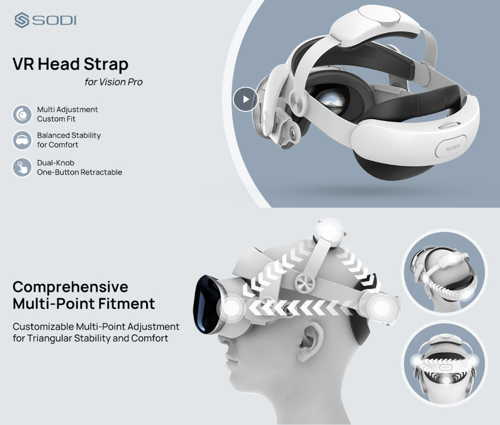 SODI VR HEAD STRAP FOR APPLE VISION PRO (HEAD STRAP ONLY)