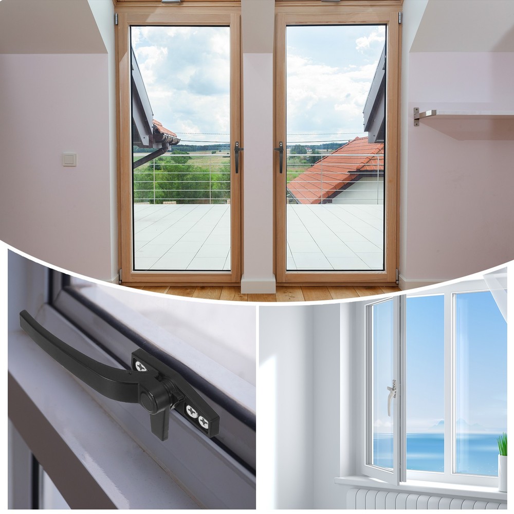 Casement Window Locking Handle Left Hand for Windows Black