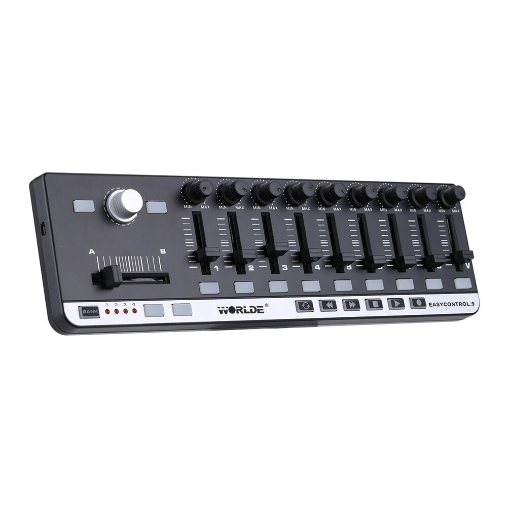 WorldE EasyControl.9 Portable Mini USB 9 Slim-Line Control MIDI Controller Black