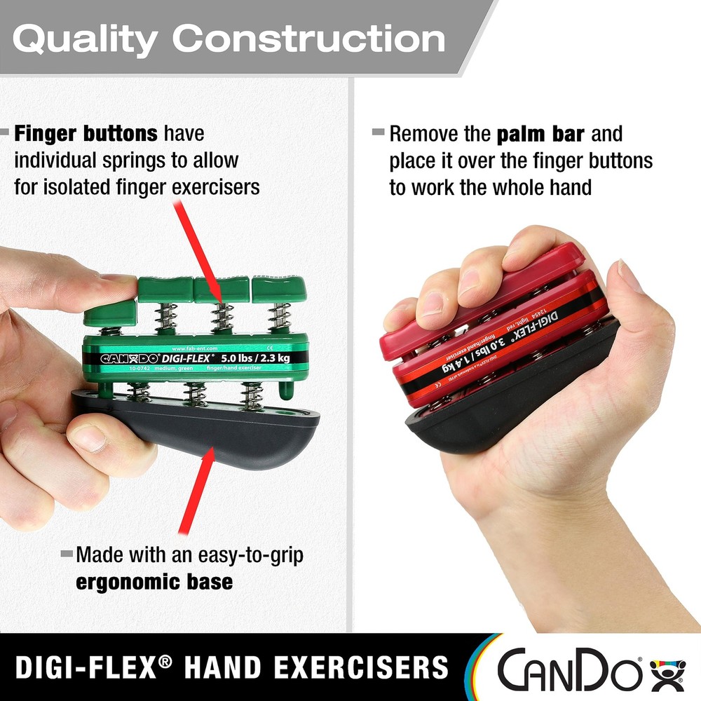 CanDo Digi-Flex Hand and Finger Exerciser Blue-Heavy - For Dexterity, Streng...