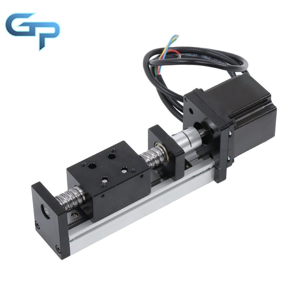 Mini Linear Guide Rail Stage Actuator 50mm Screw Motion With Nema23 Stepper