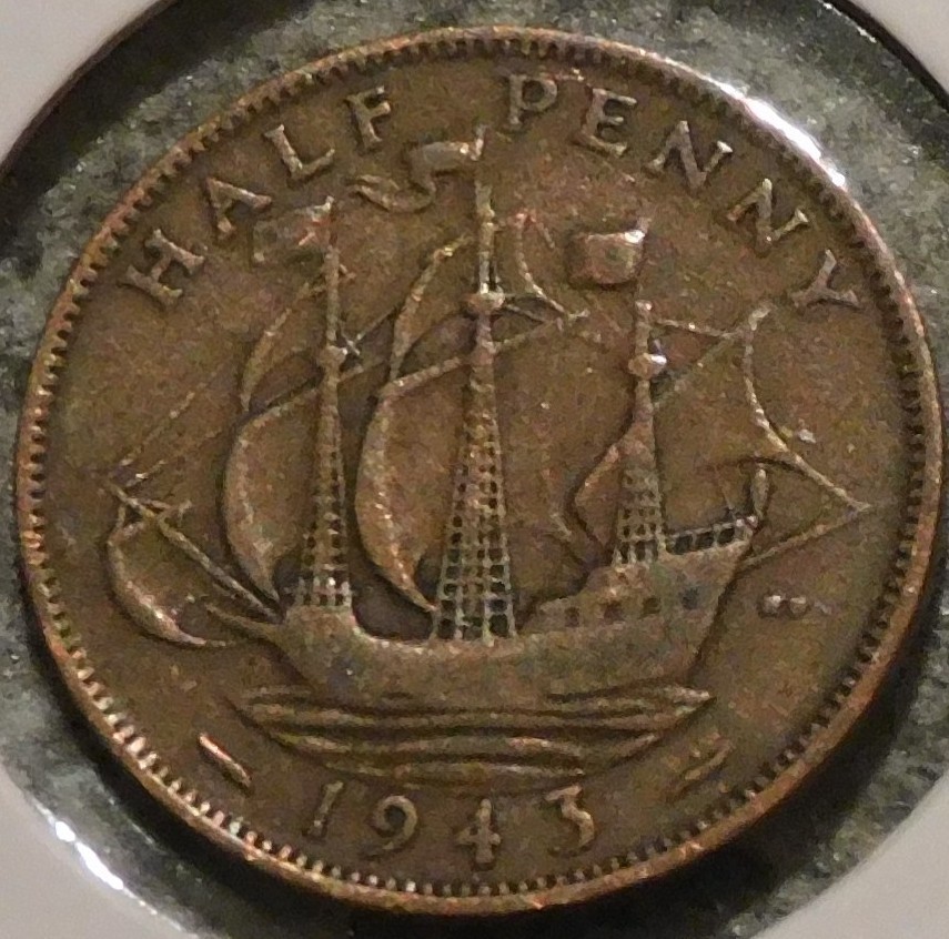 British Half Penny - 1943 - King George VI