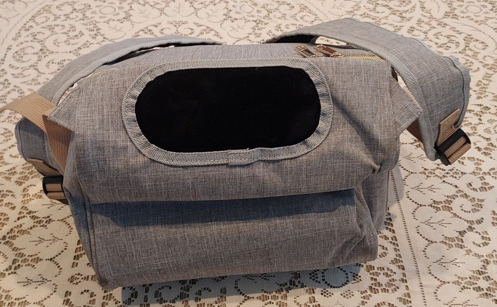 Momigo Breast Pump Backpack Bag Double layer Insulation USB Charging Grey Great!