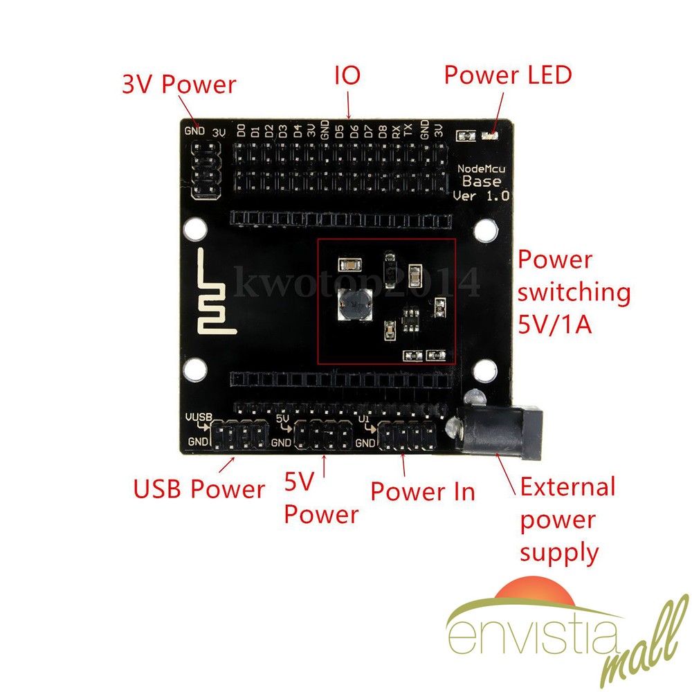 NodeMcu LUA ESP8266 ESP-12E CH340G WiFi Development Board V3 + Expansion Base US