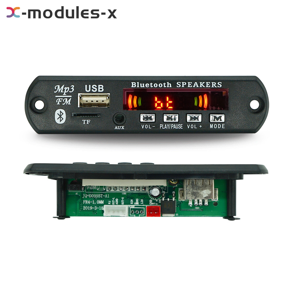 Wireless Bluetooth 12V MP3 WMA Decoder Board Audio Module USB TF Radio + Battery