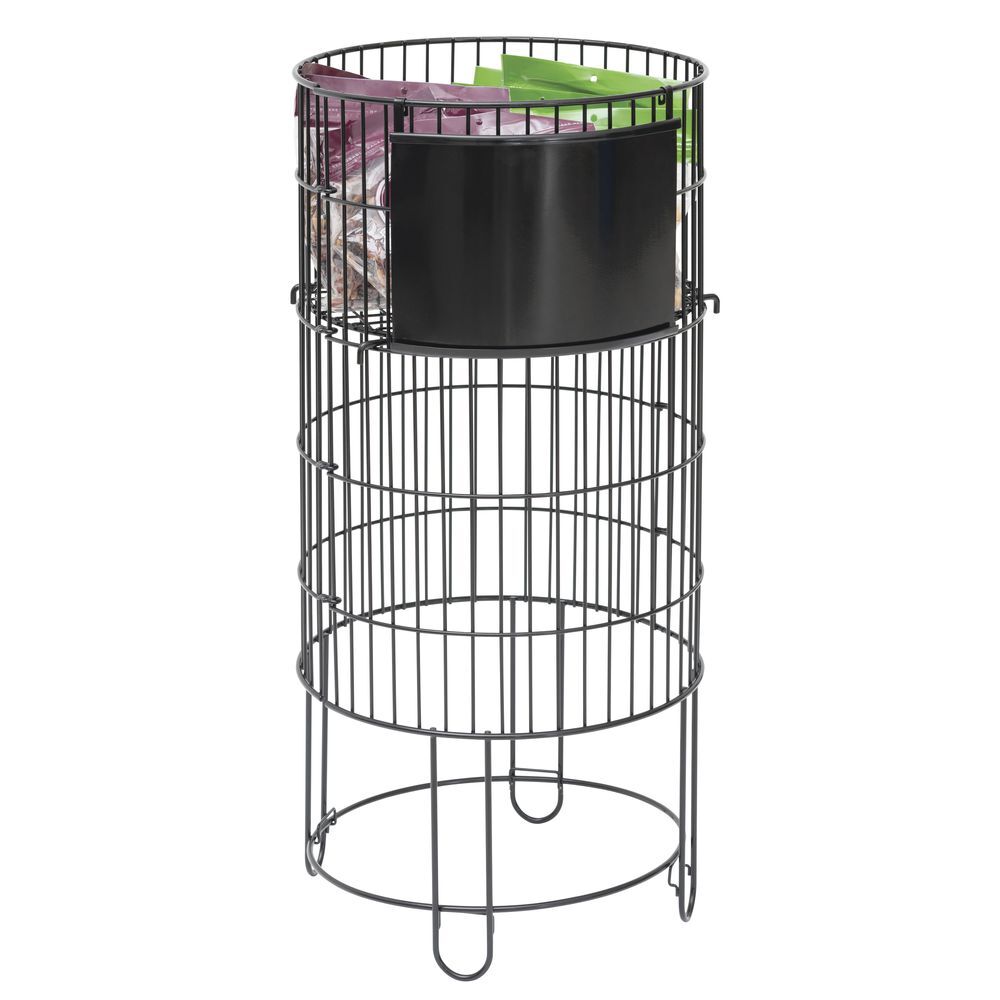 HUBERT® Round Black Wire Collapsible Dump Bin - 15"D x 32"H