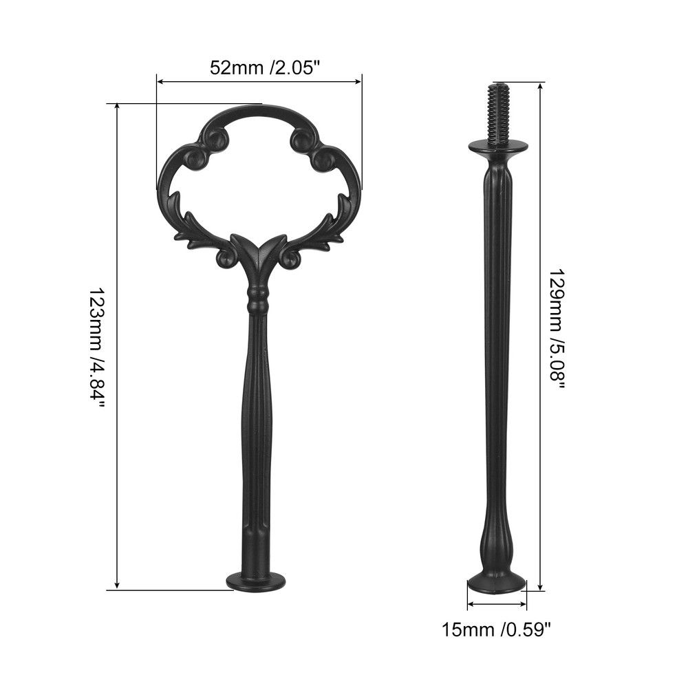 2-Tier Cupcake Stand Hardware Fitting for Cake Stand Flower Black
