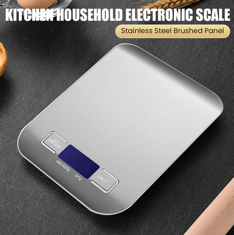 10kg/1g Electronic Kitchen Scale Stainless Steel High Precision Baking Tool