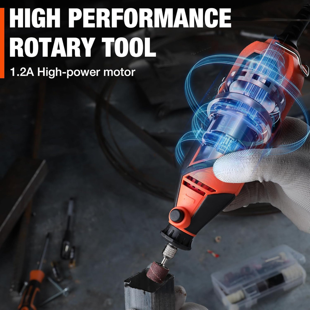 Power Rotary Tool Kit, 1.2-Amp Variable Speed Corded Rotary Tool with 120 Pcs Ac