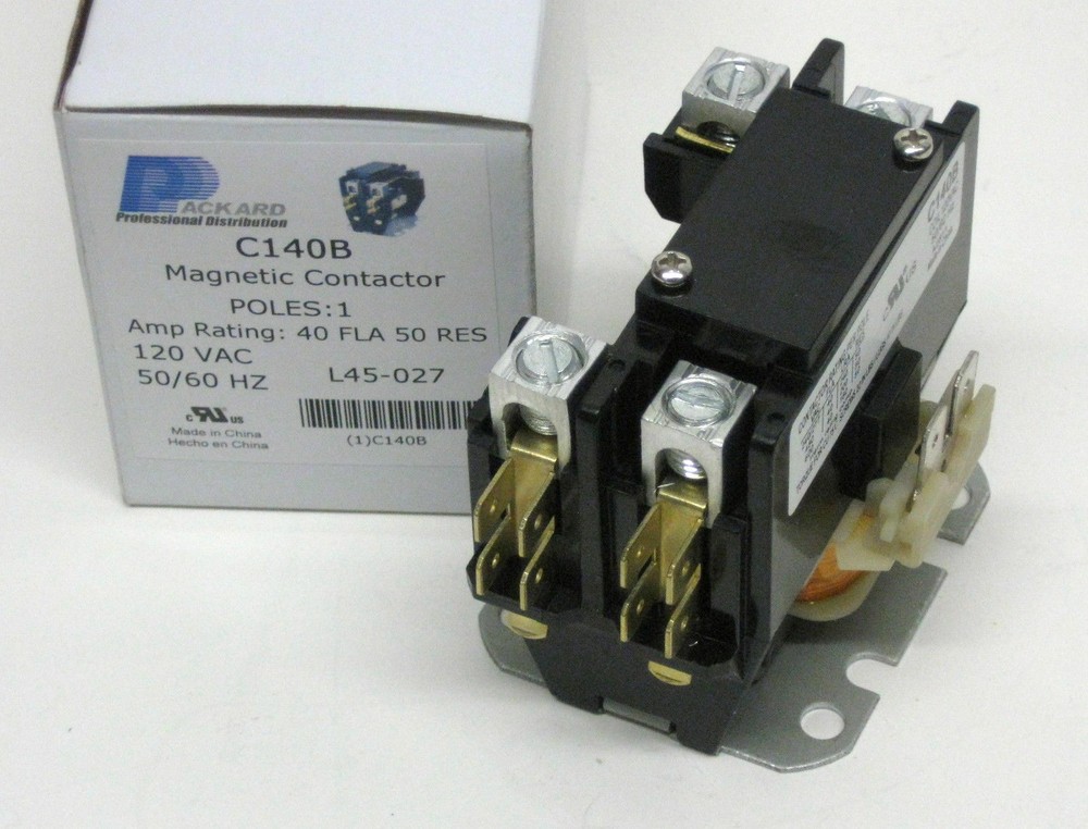 C140B Contactor Single One 1 Pole 40 Amps 120 Volts A/C Air Conditioner NEW