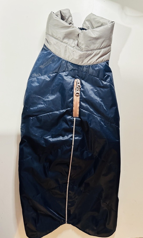 Dog Puffer Parka Dark Blue & Grey Jacket Length 45cm & Width 28cm