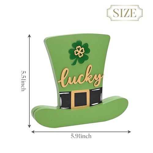St Patrick's Day Decorations for Table, Wooden St Patrick's Day Hat Medium